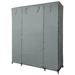 Rangement|Gifi Armoire dressing tissu gris