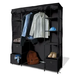 Rangement|Gifi Armoire dressing tissu noir