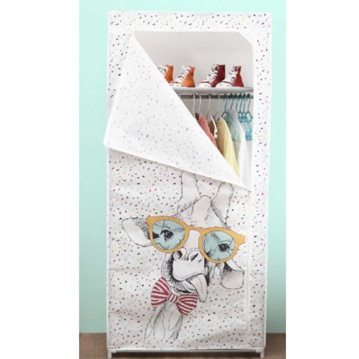 Rangement|Gifi Armoire dressing tissus girafe à lunettes