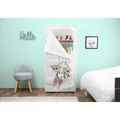 Rangement|Gifi Armoire dressing tissus girafe à lunettes