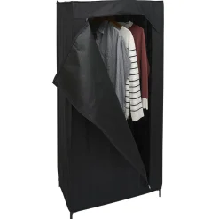 Rangement|Gifi Armoire penderie en tissu noir 70x46xH146cm