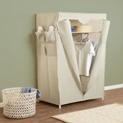 Rangement|Gifi Armoire textile avec étagère et portant 70x45x155cm