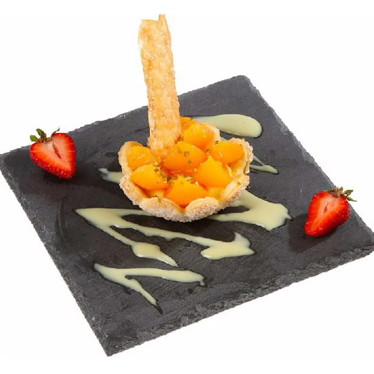 Assiette à dessert ardoise carrée^Gifi Discount