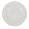 Assiette à dessert avec rebord embossé ronde plate blanche^Gifi Outlet