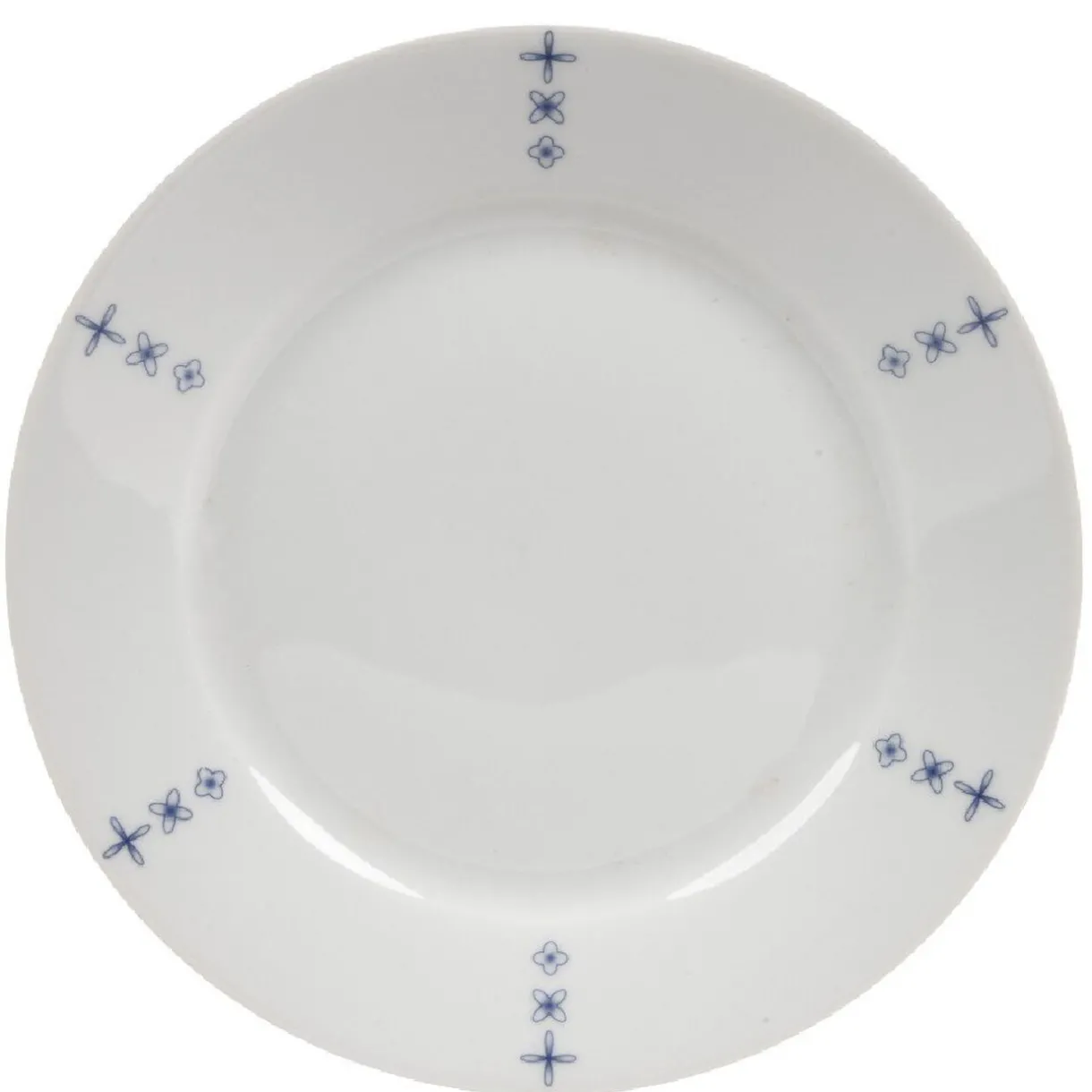 Assiette à dessert blanche décor aile bleu^Gifi Outlet