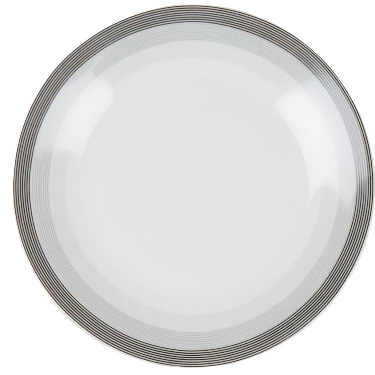 Assiette à dessert blanche et grise Sérénité Rayures^Gifi Hot