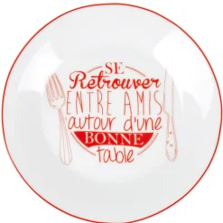 Assiette à dessert blanche et rouge^Gifi Clearance