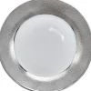 Assiette à dessert blanche contour argenté^Gifi