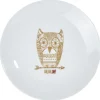 Assiette à dessert blanche hibou mandala doré^Gifi Clearance