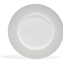 Assiette à dessert blanche bordure brillante^Gifi Discount