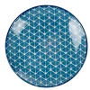 Assiette à dessert bleue motif grillagé blanc Urban^Gifi Outlet