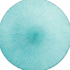 Assiette à dessert bleue verre strié^Gifi Clearance