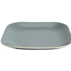 Assiette à dessert carré en grès grise et blanche^Gifi Sale