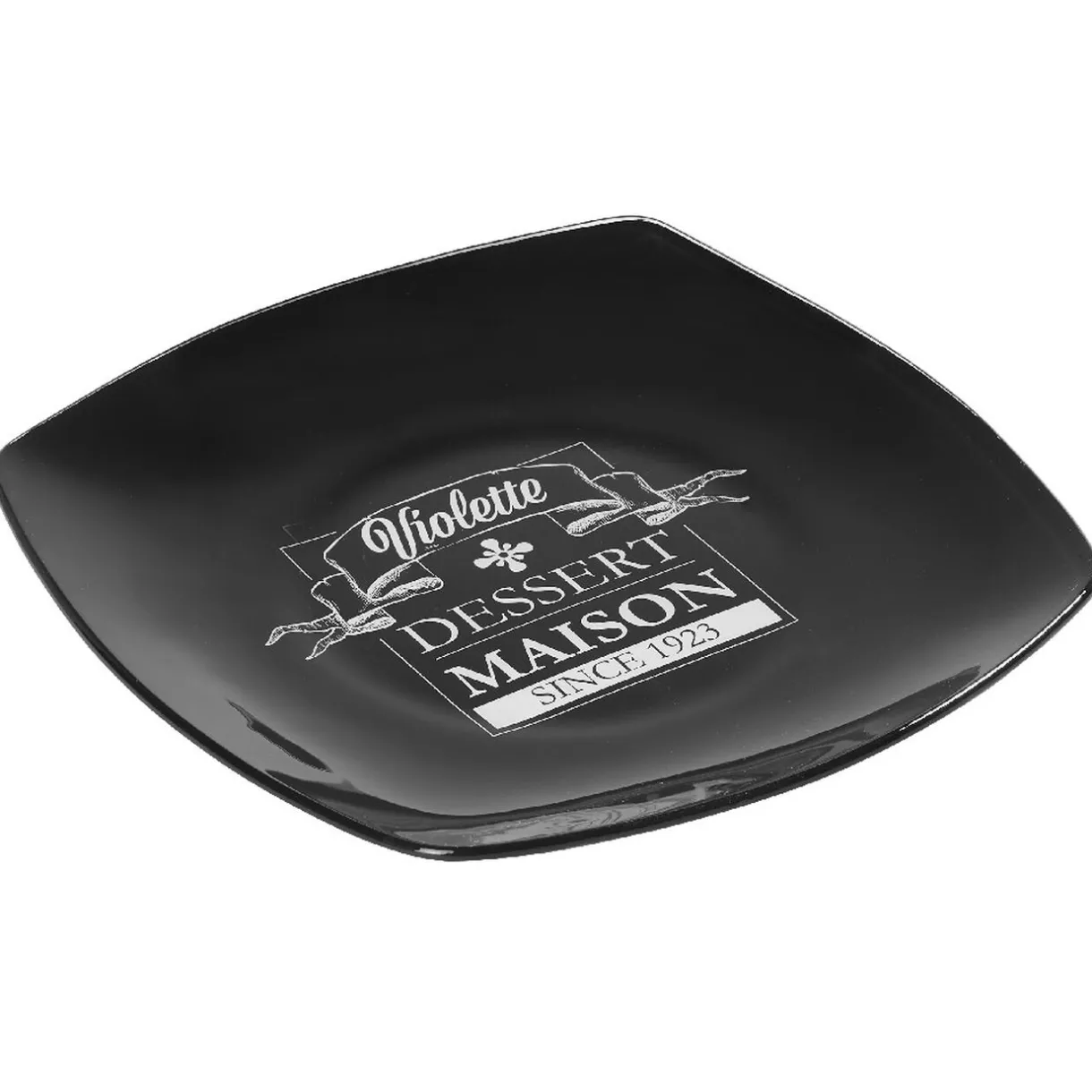 Assiette à dessert carrée noire design dessert maison^Gifi Clearance
