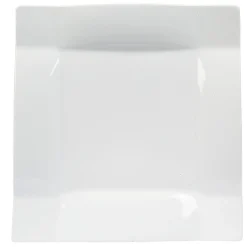Assiette à dessert carrée porcelaine uni blanc^Gifi Online