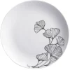 Assiette à dessert décor fleur blanc noir^Gifi Sale