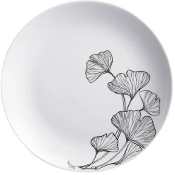 Assiette à dessert décor fleur blanc noir^Gifi Sale