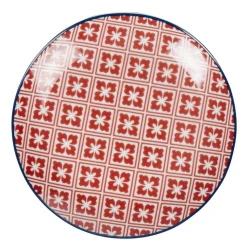 Assiette à dessert design carreaux de ciment rouge^Gifi Discount