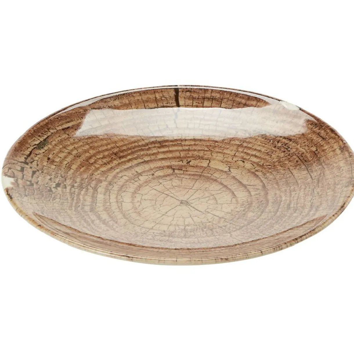 Assiette à dessert en faïence imitation bois Ø20 cm^Gifi Clearance