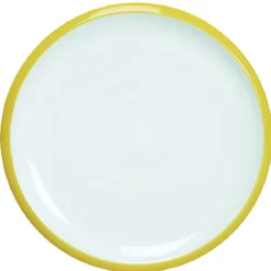 Assiette à dessert en faience contour bicolore^Gifi Outlet