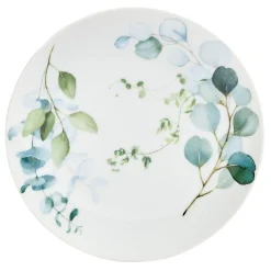 Assiette à dessert en porcelaine blanc et vert^Gifi New