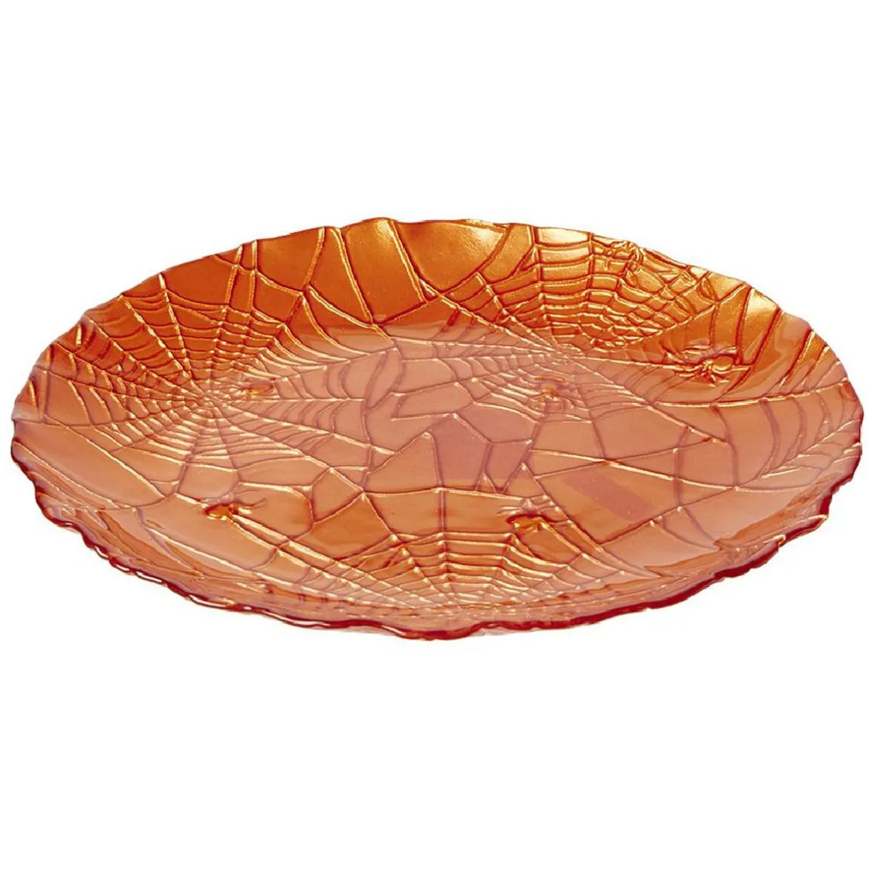 Assiette à dessert en verre Halloween design toile d'araignée Ø21cm^Gifi Discount