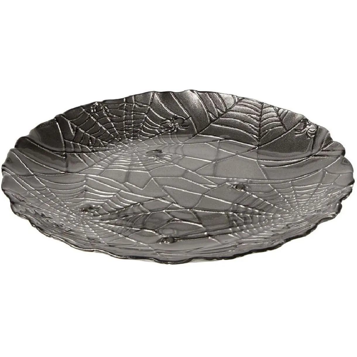 Assiette à dessert en verre Halloween design toile d'araignée Ø21cm^Gifi Discount