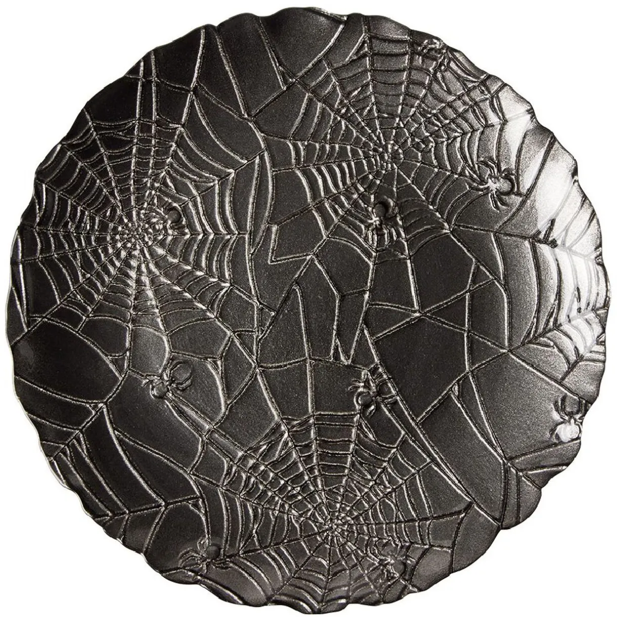 Assiette à dessert en verre Halloween design toile d'araignée Ø21cm^Gifi Discount