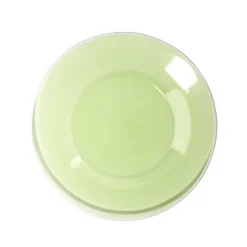 Assiette à dessert en verre vert bord blanc Ø20cm^Gifi Outlet