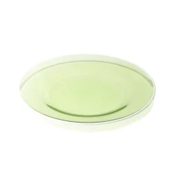 Assiette à dessert en verre vert bord blanc Ø20cm^Gifi Outlet