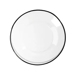 Assiette à dessert en verre transparent bord noir Ø20cm^Gifi Online