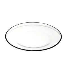 Assiette à dessert en verre transparent bord noir Ø20cm^Gifi Online