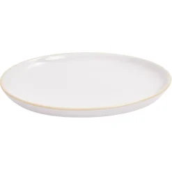 Assiette à dessert faïence gris avec liseré crème^Gifi Clearance