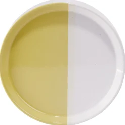 Assiette à dessert faïence blanc et beige Ø19cm^Gifi Hot