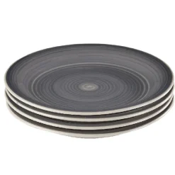Assiette à dessert gris effet spirale x4^Gifi Discount