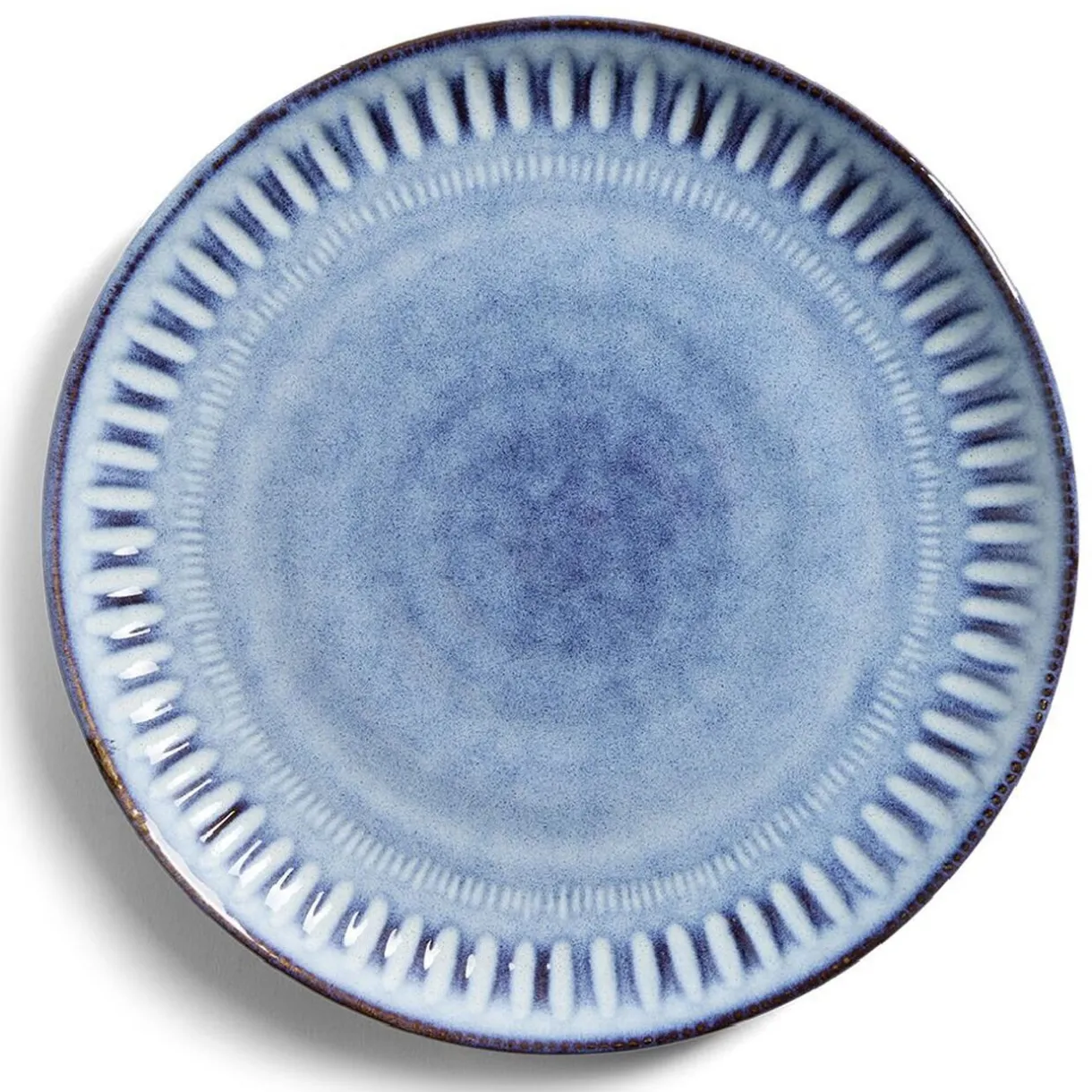 Assiette à dessert grès bleu Ø22cm^Gifi Discount