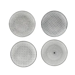 Assiette à dessert Helsinki décor noir blanc x4^Gifi