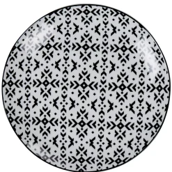 Assiette à dessert motif berbère noir et blanc^Gifi Discount