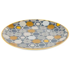 Assiette à dessert motif hexagones multicolores^Gifi Discount