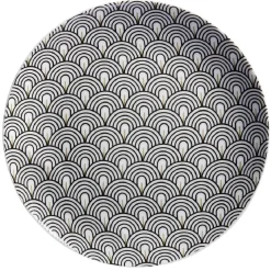 Assiette à dessert motif vague japonaise gris^Gifi Discount