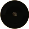 Assiette à dessert noire design médaillon doré^Gifi New
