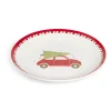 Assiette à dessert Noël porcelaine blanche motif voiture rouge Ø19cm^Gifi