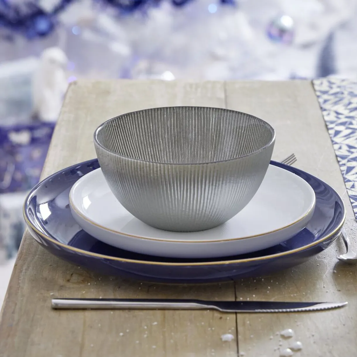 Assiette à dessert Oslo blanche bord doré Ø19cm^Gifi Sale