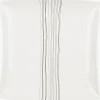Assiette à dessert porcelaine blanche lignes grises^Gifi Online