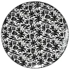 Assiette à dessert porcelaine motif feuillage noir blanc Ø19xH2cm^Gifi