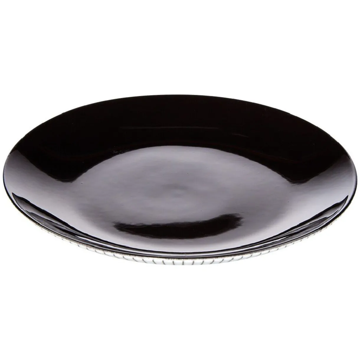 Assiette à dessert rayure noire et blanche^Gifi Clearance