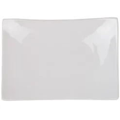 Assiette à dessert rectangulaire blanche incurvée^Gifi Outlet