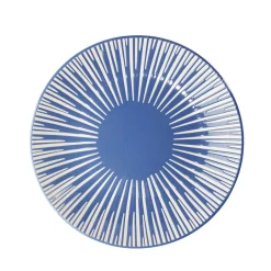 Assiette à dessert Rio en faïence bleu et blanc Ø19cm^Gifi New