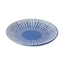 Assiette à dessert Rio en faïence bleu et blanc Ø19cm^Gifi New