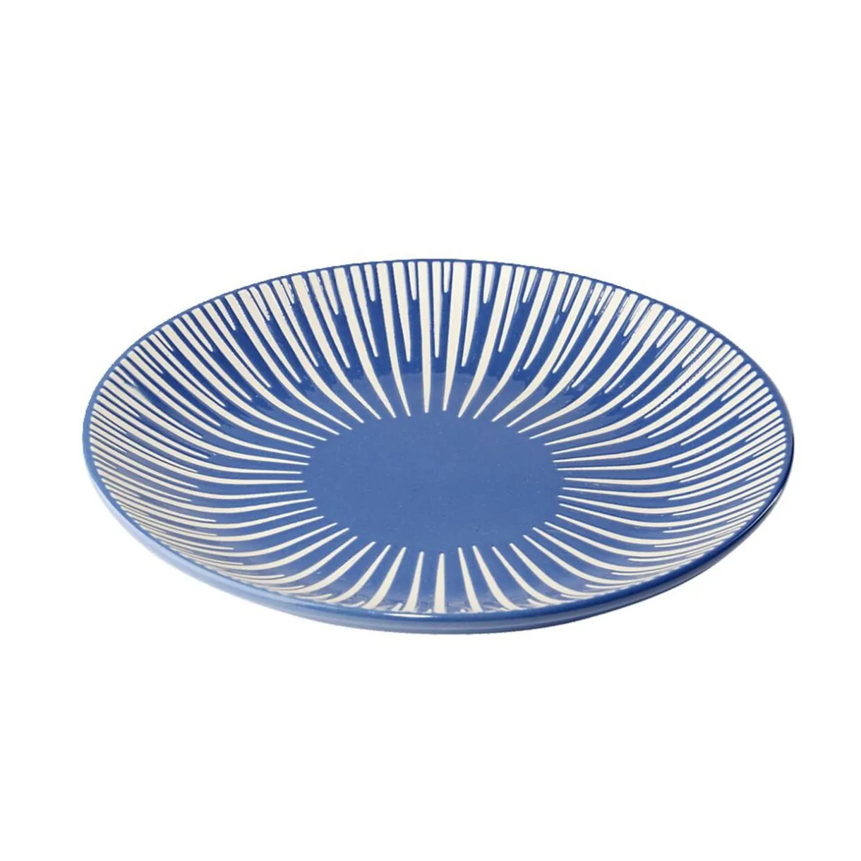 Assiette à dessert Rio en faïence bleu et blanc Ø19cm^Gifi New